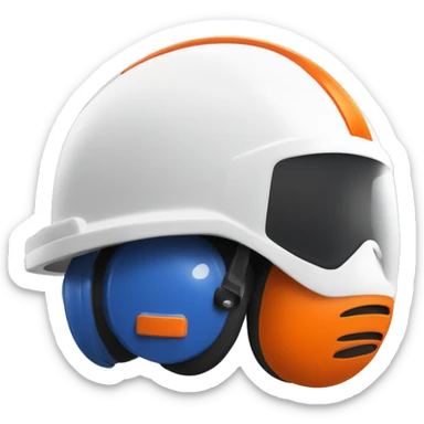  secouriste protection civile casque blanc habits orange et bleu  sticker