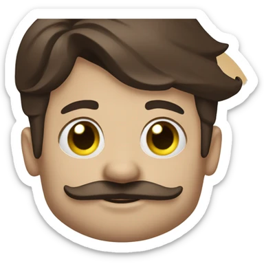 cute brunette vancouver Canucks fan with moustache  sticker