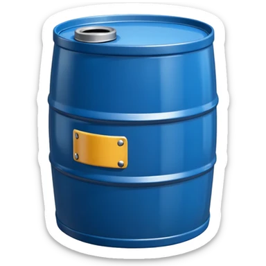 generate a realistic metal petroleum barrel without rust sticker