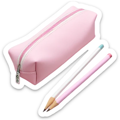 pencil case pink pastel and white sticker
