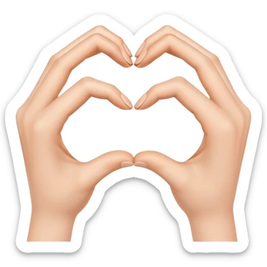 hands forming a heart shape sticker
