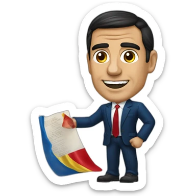 Pedro Sánchez with Spanish constitution  sticker