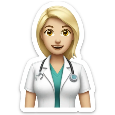 Blonde ultrasound technologist sticker