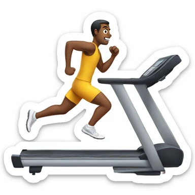 man running on a treadmill sticker