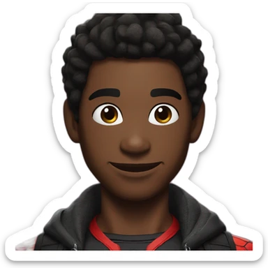 black spider-man miles morales sticker