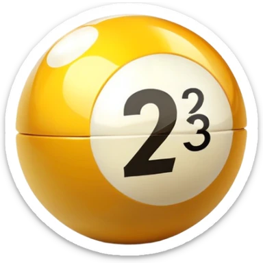 golden billiard ball with the number 23 in a pixelated style sticker