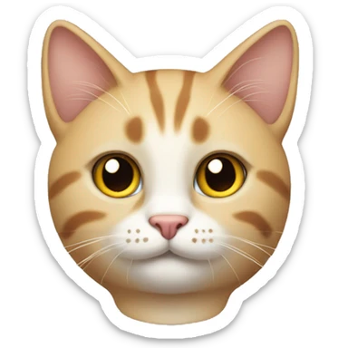 Cat with no whiskers  sticker