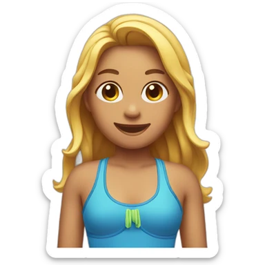 A girl blinking swimming suit sticker