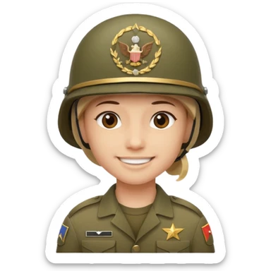 slack style emoji simple smile 🙂 :simple_smile:

add a military 🪖 :military_helmet:  on his head sticker