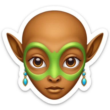 alien living in desert, very colorful, accessories, just face  sticker