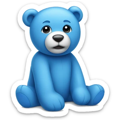 Blue cold teddy bear  sticker