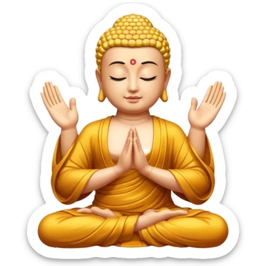 Buddha makes a namaste with his hands sticker