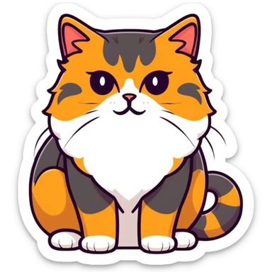 Persian cat with light chocolate tortoiseshell fur and golden eyes sticker