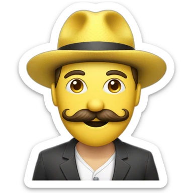 Un homme avec une frange une grosse bouche avec une moustache dans un costume de banane sticker