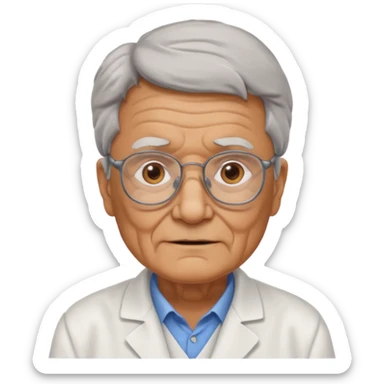 una imagen de un abuelo de 63 años sin bata medica con gafas sticker