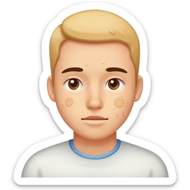 close up of face with visible acne sticker