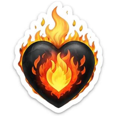 ❤️‍🔥same Balck fire heart sticker