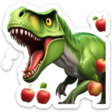 Trex eating apples  sticker