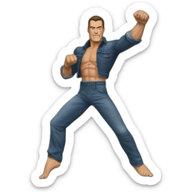 Jean claude van damme split kick sticker