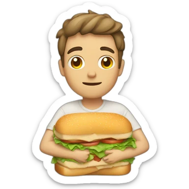 Guy dreaming about a sandwich  sticker