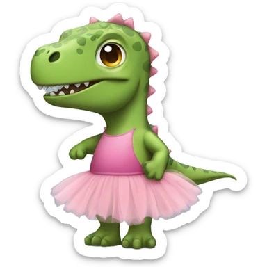 Dino wearing a tutu sticker