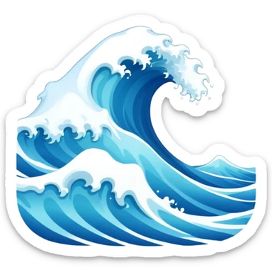clear blue water waves sticker