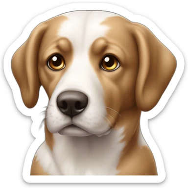 chien brun avec tache blanche milieu des yeux sticker