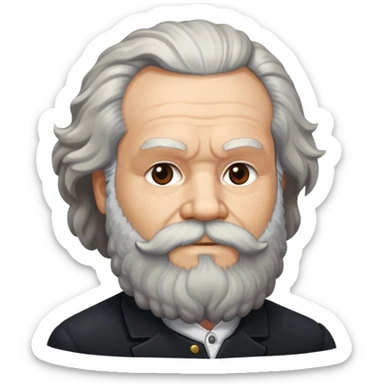 Karl Marx with recognizable beard and hairstyle, facing slightly to the side, no glasses sticker