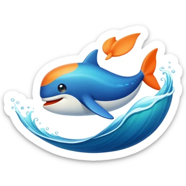 Морской конек оранжевого цвета sticker