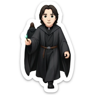 Professor Snape chasing Harry Potter down a hallway sticker