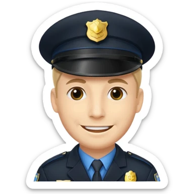 policeman smile in blackcoat sticker