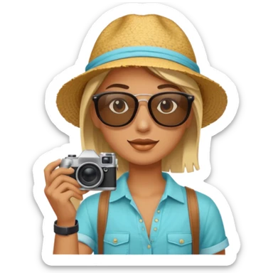 fotographer with summer clothes and sun glasses sticker