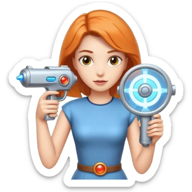 woman with portal gun sticker