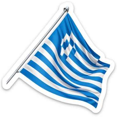 Bavarian flag on a flagpole sticker
