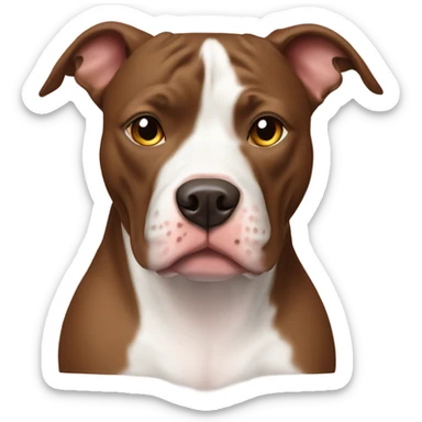 Brown and white pitbull sticker