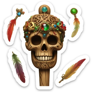Voodoo magic staff sticker
