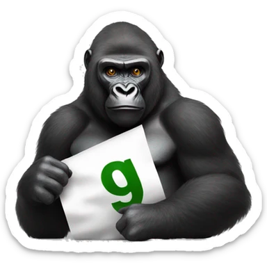 Gorilla holding gg banner sticker