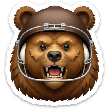 Generate a cartoon like Grizzly Bear logo for a high school football team  sticker