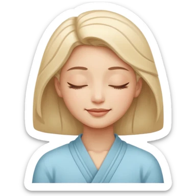 serene face with closed eyes gentle smile radiating tranquility sticker