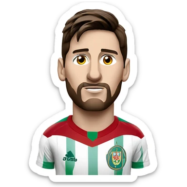 Lionel Messi wearing a portugal jersey sticker