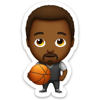Kanye west as a chicken nugget and holding a basketball  sticker