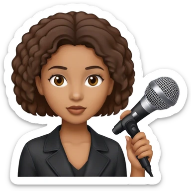 Mixed girl with microphone  sticker