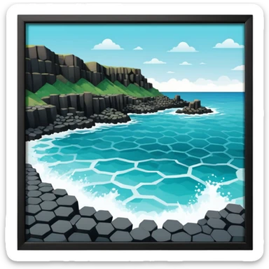 giant's causeway in northern ireland it has hexagonal rock pillars set against the ocean add more ocean sticker
