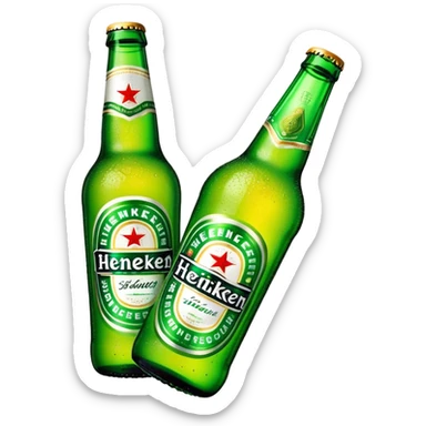 Cinematic Realistic Heineken Pop Culture Emoji, showcasing an iconic beer moment rendered with crisp textures and vibrant, energetic lighting. sticker