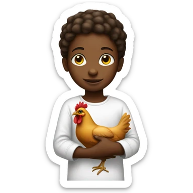 African child hold chicken sticker