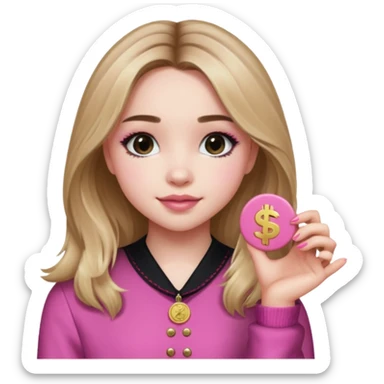 Sabrina Carpenter pink coin sticker