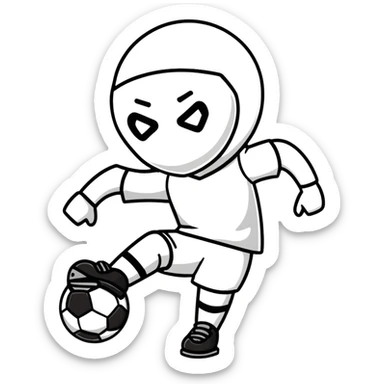 Me wearing ski mask playing soccer sticker