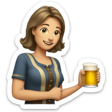A lady who loves beer sticker