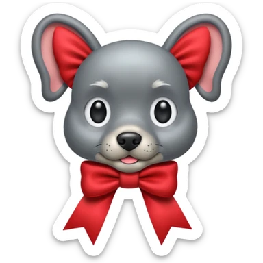 animatronic dog with red bow time like fnaf but dog emoji sticker