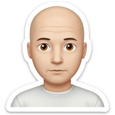 powder white skin bald man shirt sticker
